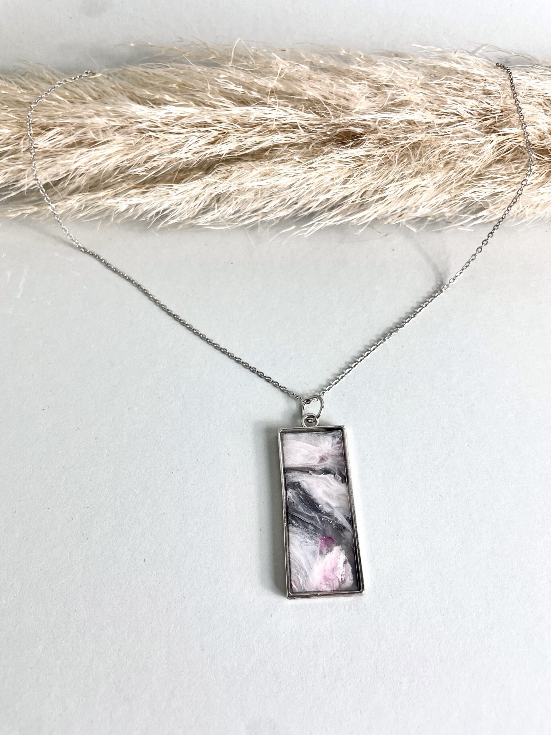 Kette Marmoriert Pink Schwarz
