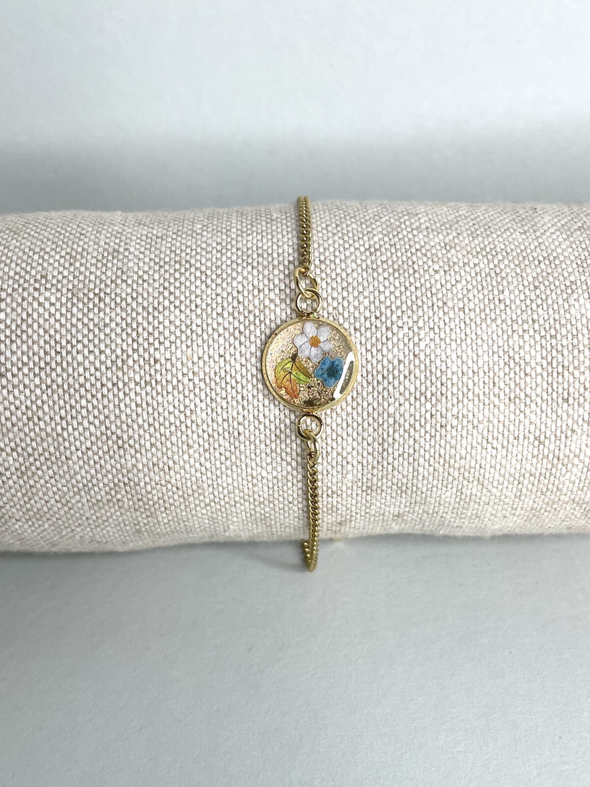 edelstahl Armband gold Blumen