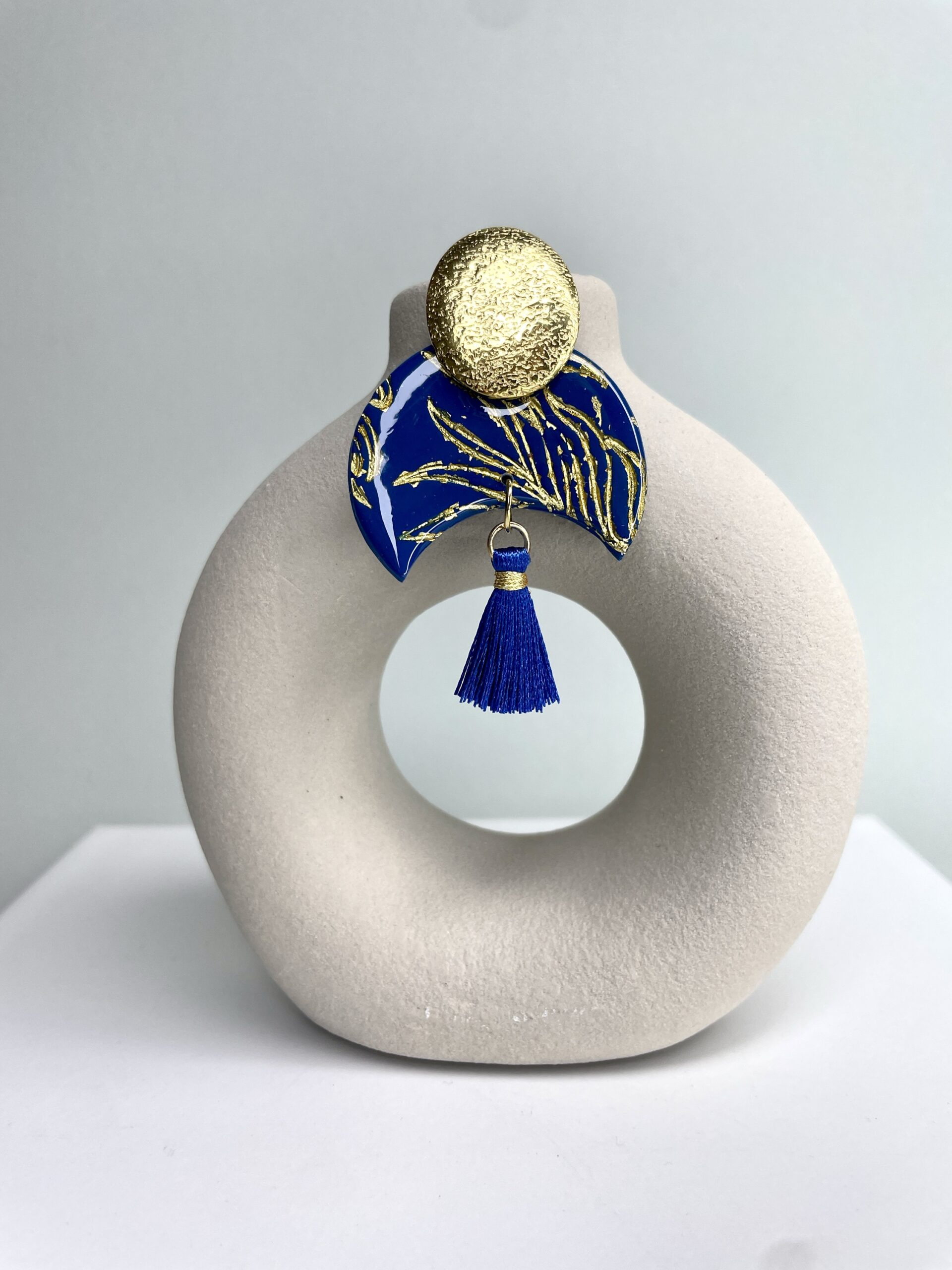 elegante Ohrringe gold blau