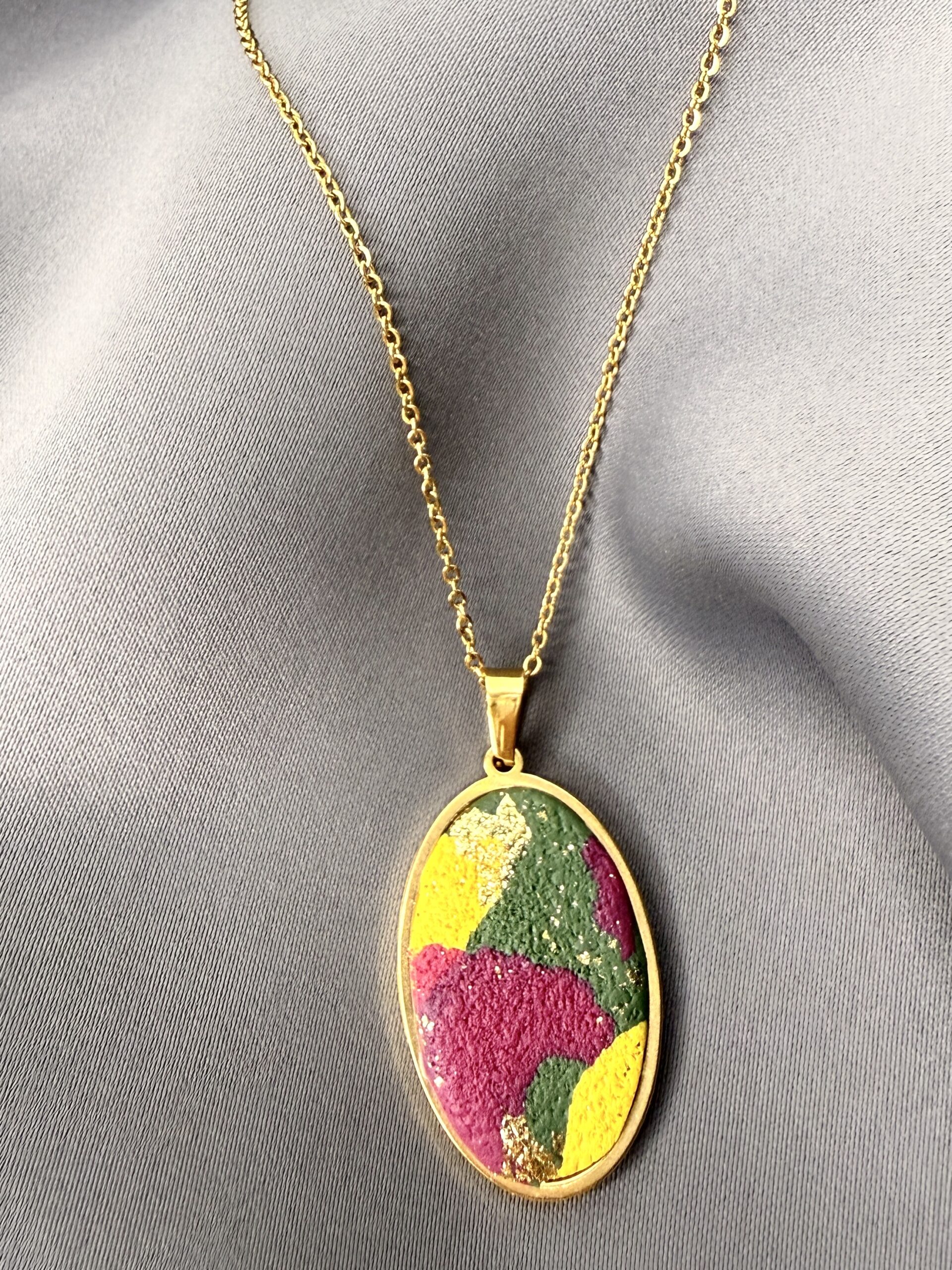 Herbst Kette Grün Glitzer