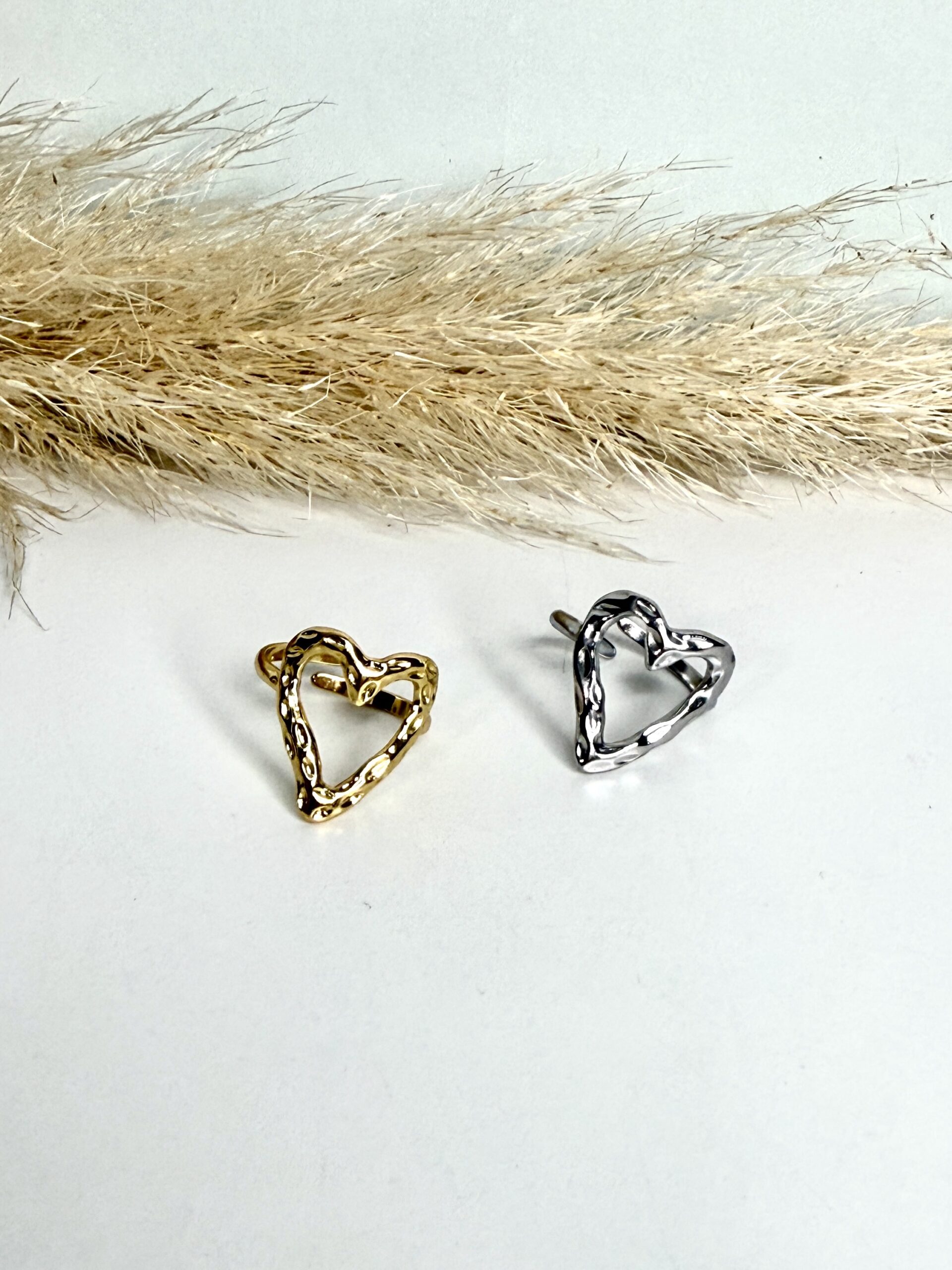 Herz Edelstahl Ring verstellbar