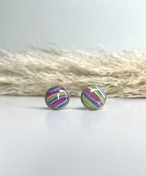 kleine bunte runde Ohrstecker