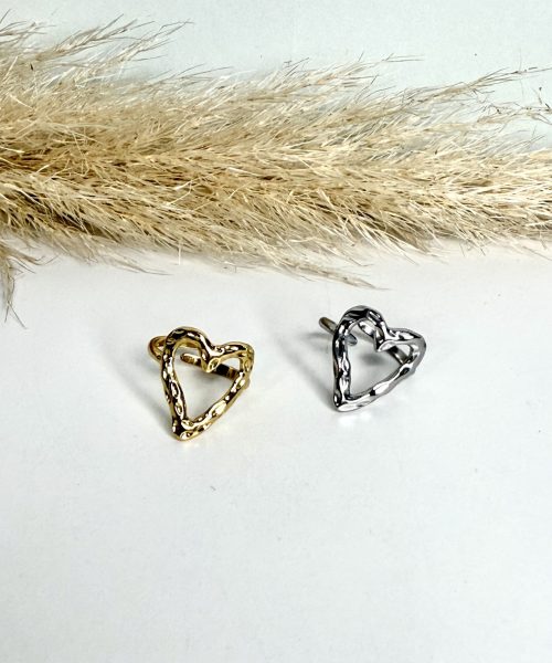 Herz Edelstahl Ring verstellbar