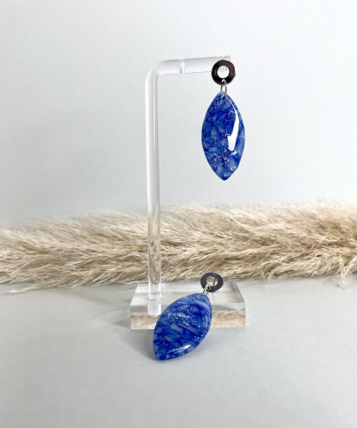 Blau Silber Ohrringe