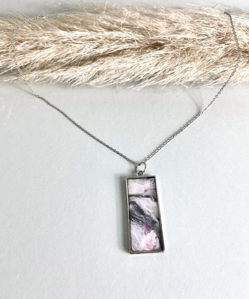 Kette Marmoriert Pink Schwarz