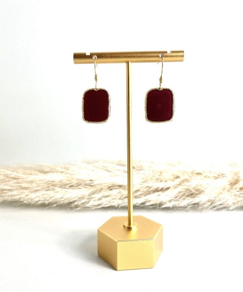 rechteckigen Burgundy Ohrringe