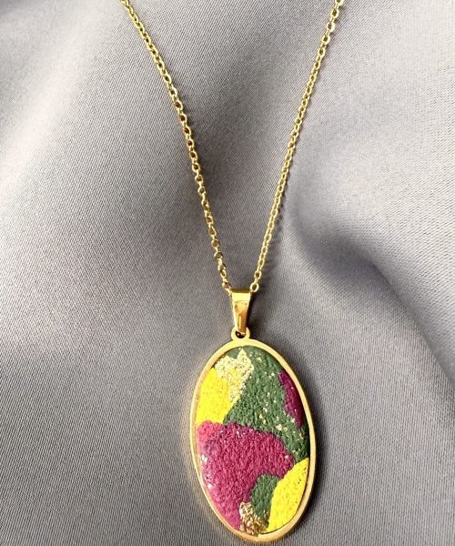 Herbst Kette Grün Glitzer