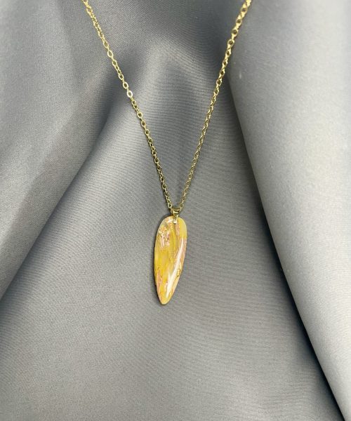 Handgemachte Kette Braun Gold